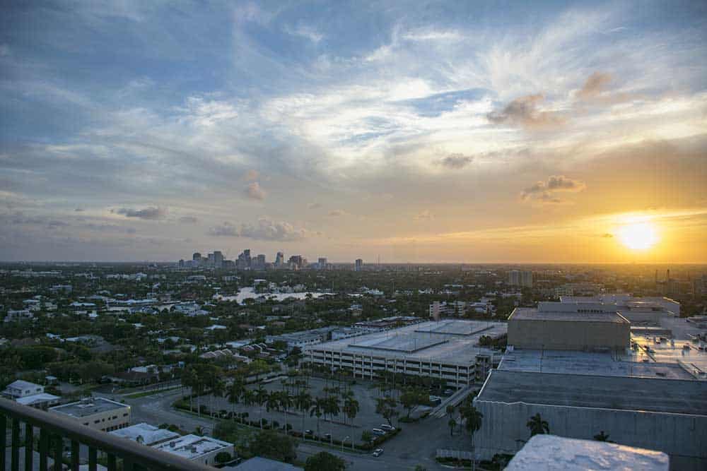 beautiful sunrise over the city of fort lauderdale in florida
