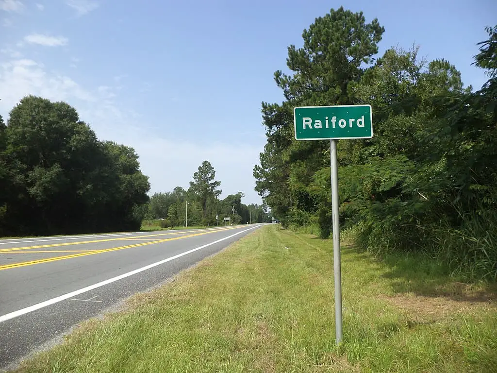 raiford florida union county sign