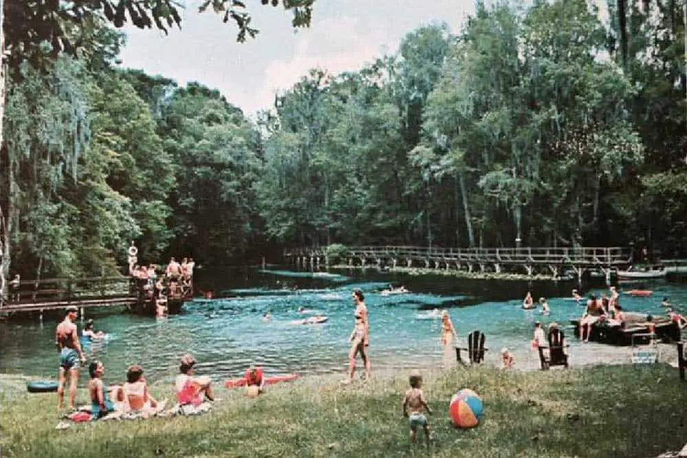 swimming at gilchrist blue springs state park