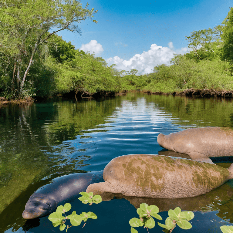 Where to See Manatees in Florida in June - relaxing manatees