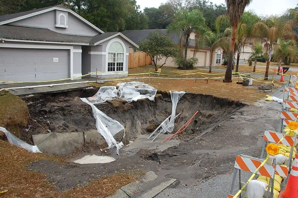 Florida sinkholes in backyard of home